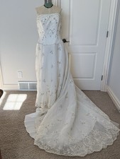 Strapless A-line Wedding Dress Size 16, Long Train