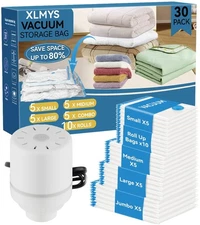 30 Pack Vacuum Storage Bags with Electric Pump, Space Saver Vacuum Storage Ba...