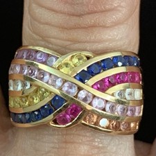 Vermeil 925 Multicolored Gemstones ring UTC