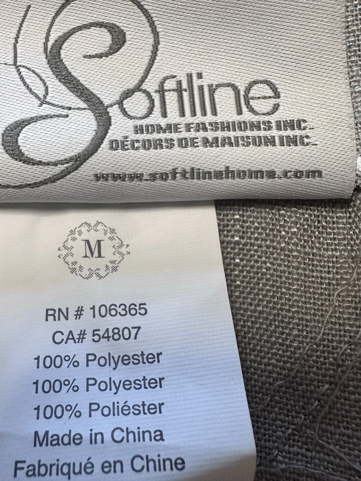 Softline Monica Pedesen 重灰色窗帘;窗帘;窗户 2 面板 54 英寸 x 96 英寸 — 第 2/4 张图片