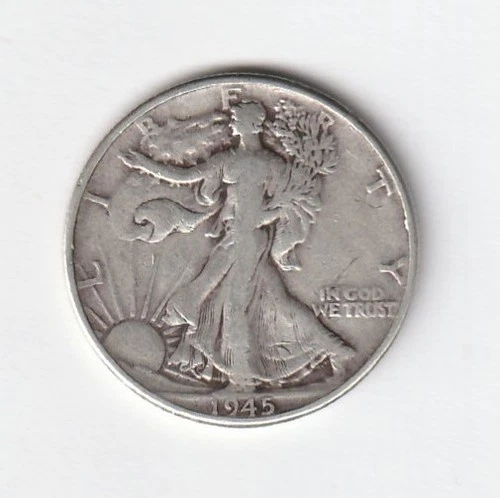 1945 Walking Liberty Half Dollar 90% Silver XF+ condition. Inv#310