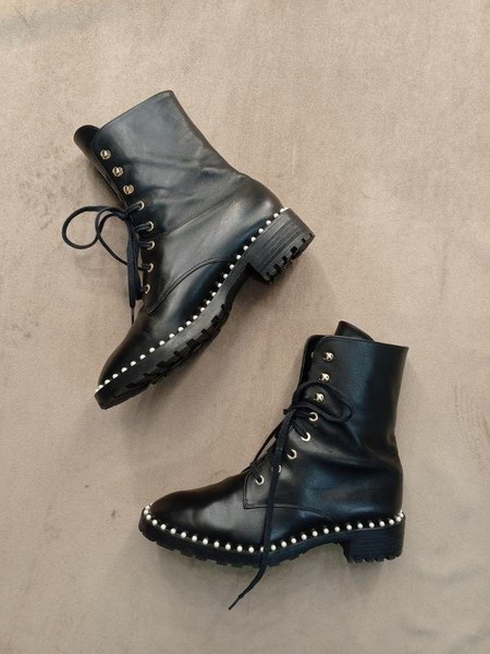 Women Stuart Weitzman Boots Black Leather 37.5
