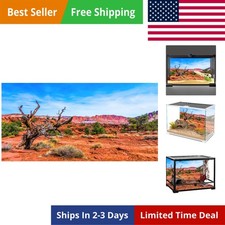 30x12 inches Reptile Habitat Background Orange Desert Terrarium Background Du...