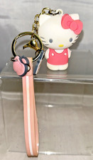 3D Figure Cartoon Hello Kitty Keychain Wristband w/Charms Keyring - Pre-Owned