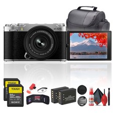Fujifilm X-M5 Mirrorless Camera with XC 15-45mm f/3.5-5.6 Lens Silver Bundle