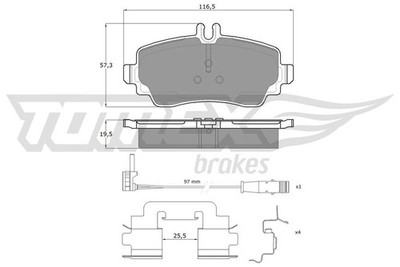 Tomex Brakes TX 12-751 Bremsbelagsatz, Scheibenbremse für MERCEDES-BENZ