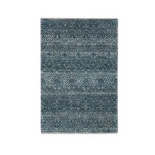 2'x3' Blue Soft Wool Kohinoor Herat Pattern Hand Knotted Mat Oriental Rug 76888