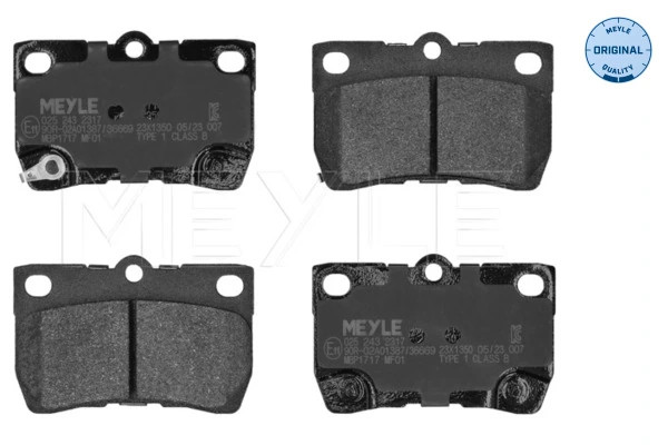 Kit de plaquettes de frein Meyle 025 243 2317 qualité origine pour frein à disque OE 04466-221
