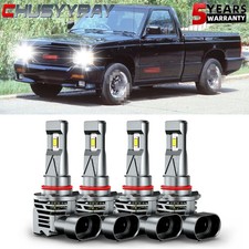 For GMC Sonoma 1994-2004 High Low Beam Combo LED Headlight Bulbs Kit 6000K Set 4
