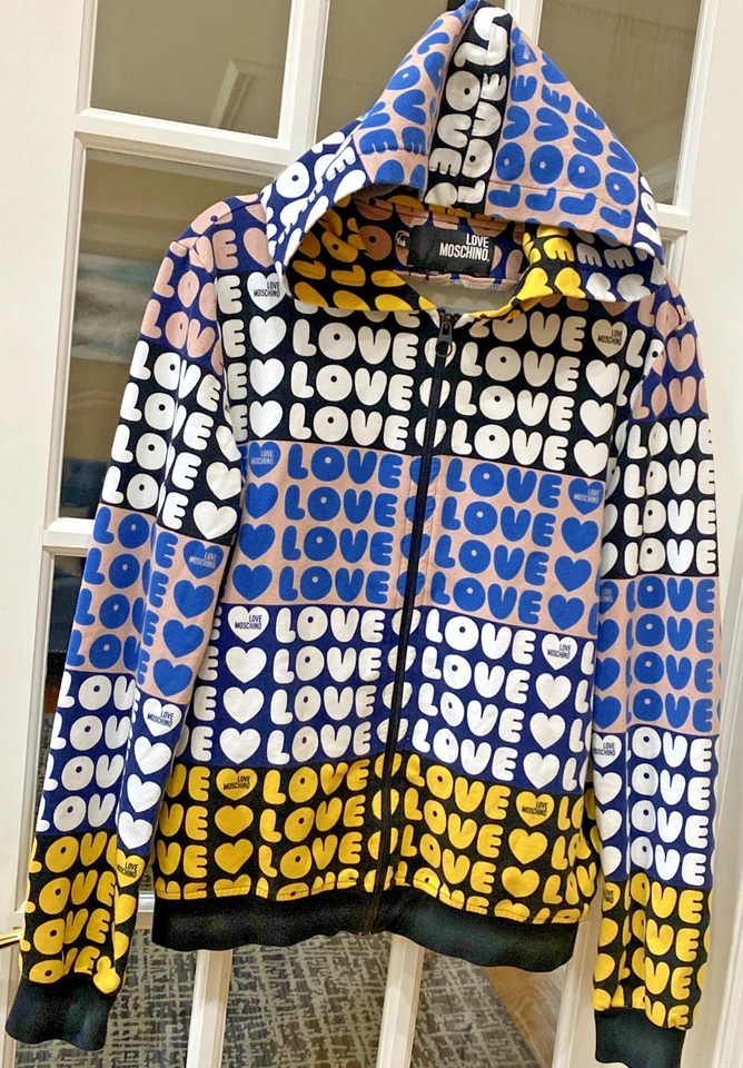 Толстовка с капюшоном Love Moschino ограниченный выпуск на молнии размер 12 - Изображение 2 из 4
