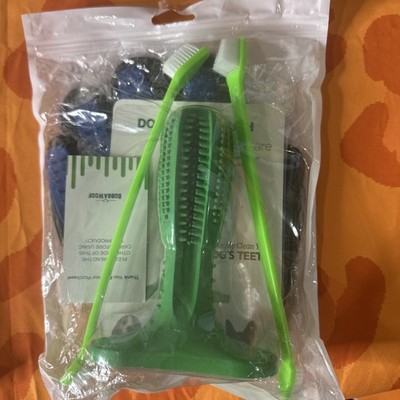 Dog Tooth Brush kit - Dental Care Naturally Clean Your Dogs Teeth. Green Eco
