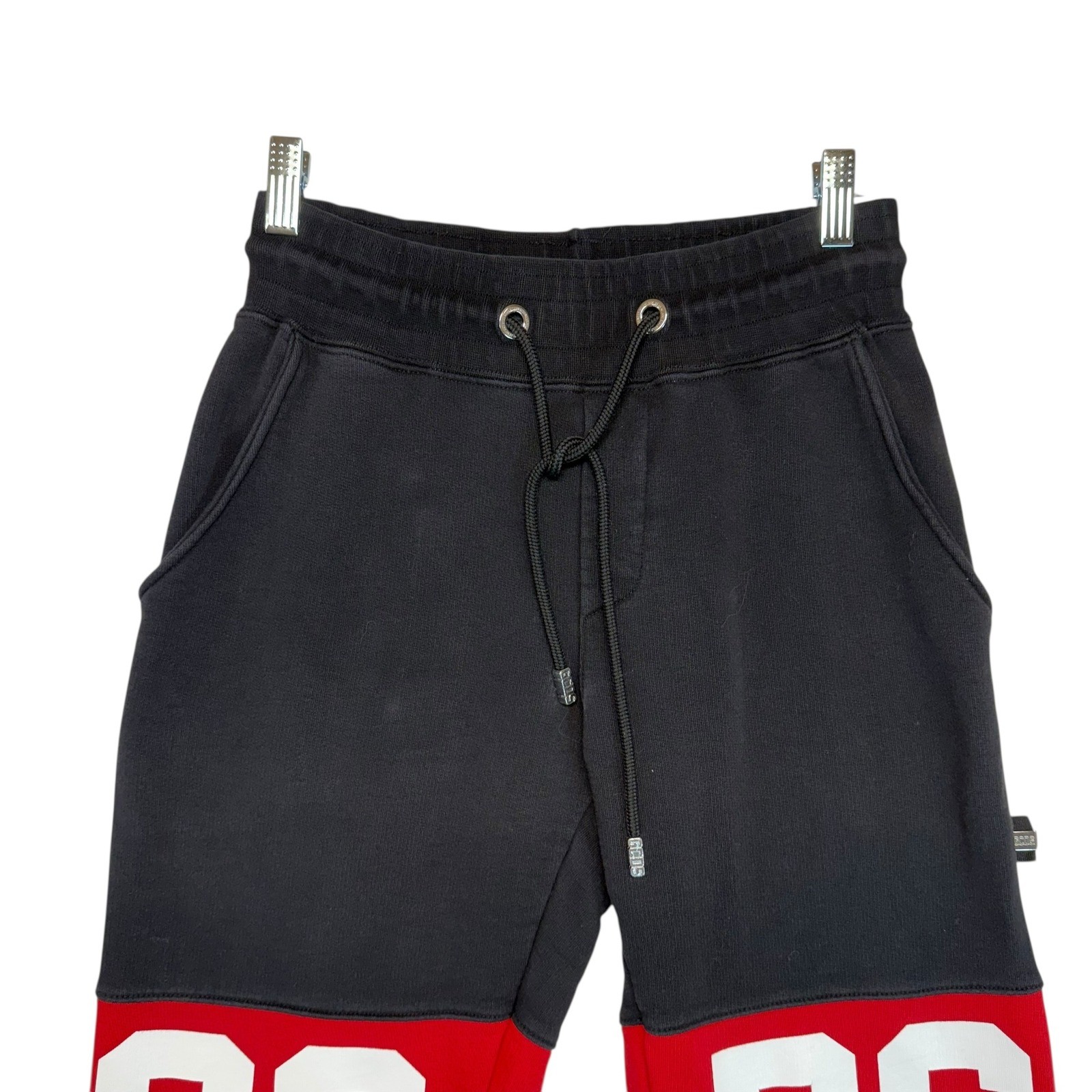 GCDS Black Red Logo Block Track Pants Sweatpants Joggers Medium