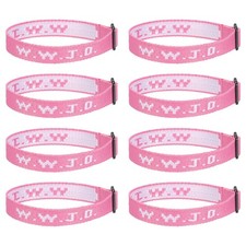 8Pcs W.W.J.D Bracelets, Christian Gifts Wristbands, Pink