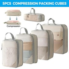 5X Packing Cube Travel Luggage Organiser Compression Suitcase Cloth Storage Bag