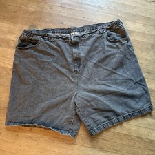 Vintage Liberty Blues Denim Shorts 56 Big Charcoal Gray Elastic Waist 90s