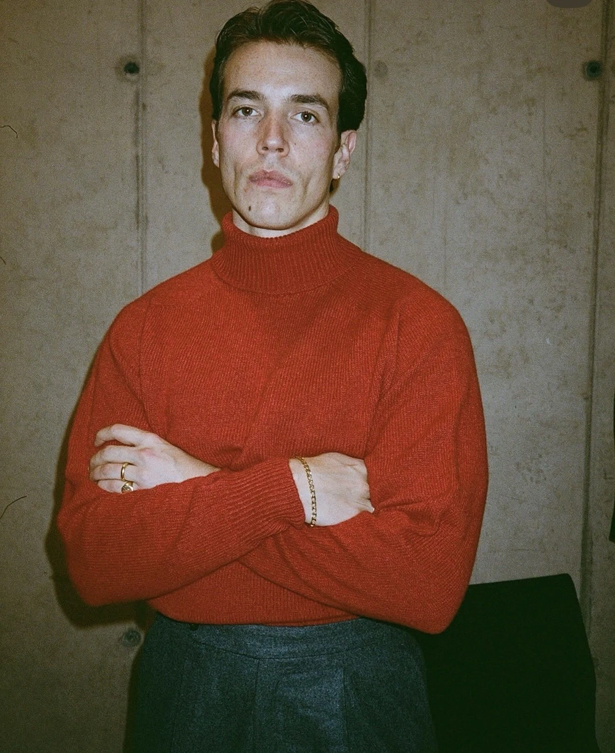 BNWT Natalino Superfine Wool Roll Neck Jumper Red Size Large RRP £185
