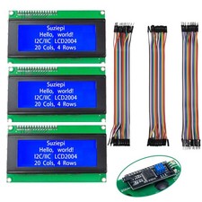 3 PCS IIC I2C 2004 LCD Module with 3 PCS 20-Pin Female Male Jumper Wires