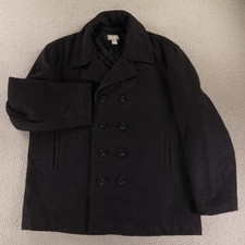 Old Navy Coat Mens L Black Wool Blend Peacoat...