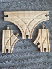 Thomas  Friends Wooden Railway Set Of Three Switch Track Pieces EUC