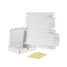 6X4X1 Shipping Boxes Set of 50, White Corrugated Cardboard Box for Packing, Mail