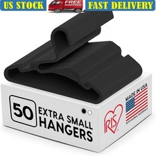 S Shaped Plastic Hangers 50 Pack Flexible Lightweight Space Saving Grooves US