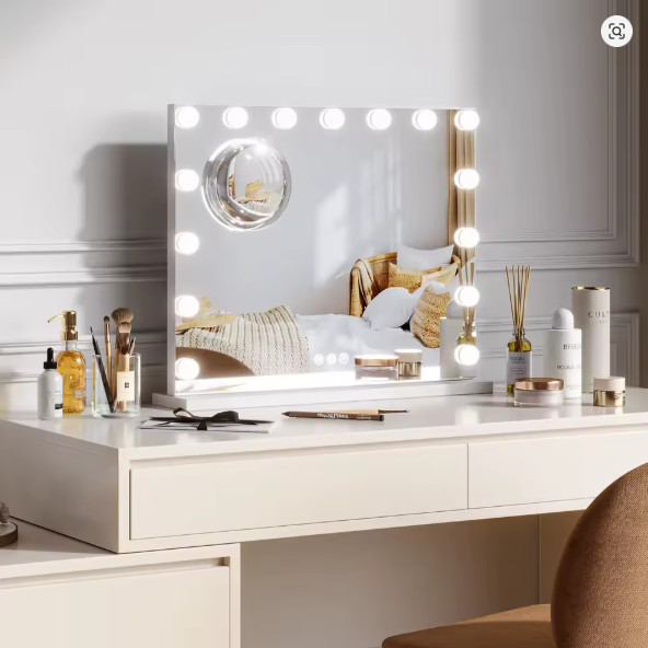 Miroir LED tactile Éclat avec grossissement x3 pour maquillage précis