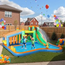 Bouncy Castle, Inflatable Bounce House with 550W Blower for Kids, 360x315x195 cm