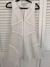 Guess Los Angeles White Dress Size 4 Mesh Structure Front Zipper