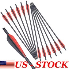 12 20" Crossbow Bolts Carbon Crossbow Arrows Half Moon Nock for Hunting Shooting