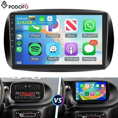 Für Benz Smart ForFour ForTwo 453 GPS Navi Autoradio Android 15.0 Carplay 2+32GB