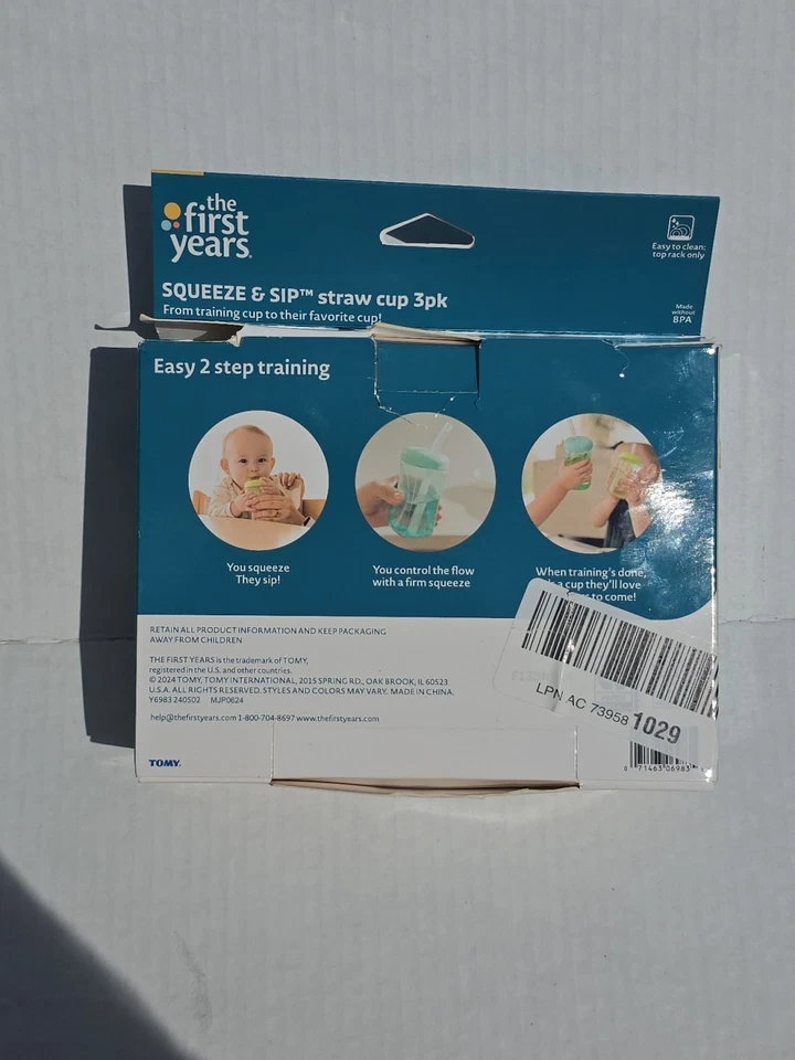 	The First Years Squeeze & Sip Toddler Straw Cups 7 oz 3 Count Ages 6+ Months	 - Image 3 of 4