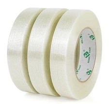 3 Pack Reinforced Filament Packing Tape, 6.3 Mil 24mm x 60 Yards, Fiberglass ...
