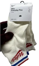 Nike Dri Fit Everyday Plus Ankle Socks 3 Pairs Size M Sox HJ9340 901 New (H9)