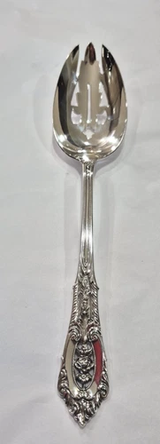 Rose Point by Wallace Sterling Silver Pierced Tablespoon -Serving Spoon-  8 3/8"