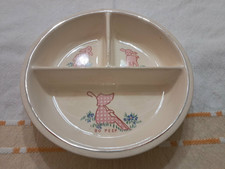 Bo Peep Divided Dish for baby; vintage 40's 0r 50's Ceramic 