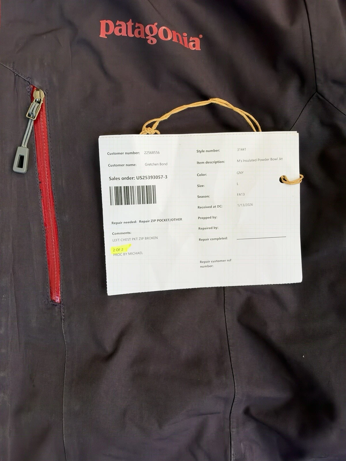 Patagonia Powder Bowl Insulated Ski Jacket DARK Blue Mens Large  image 6