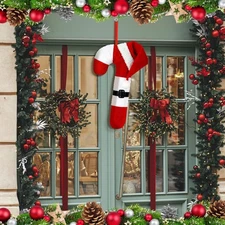 Janinka Christmas Candy Cane Wreath Decoration Wreath Red and White Wall Decor f