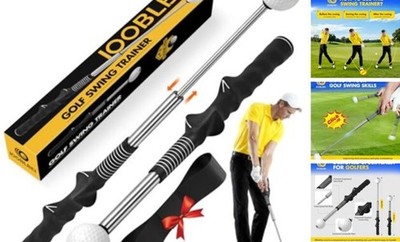 Retractable Golf Swing Trainer, Golf Training Aid & Golf Grip Trainer for 