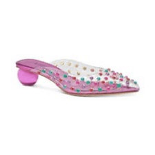 NWT Kate Spade New York Honor Pumps, pink  clear upper with multi color embell