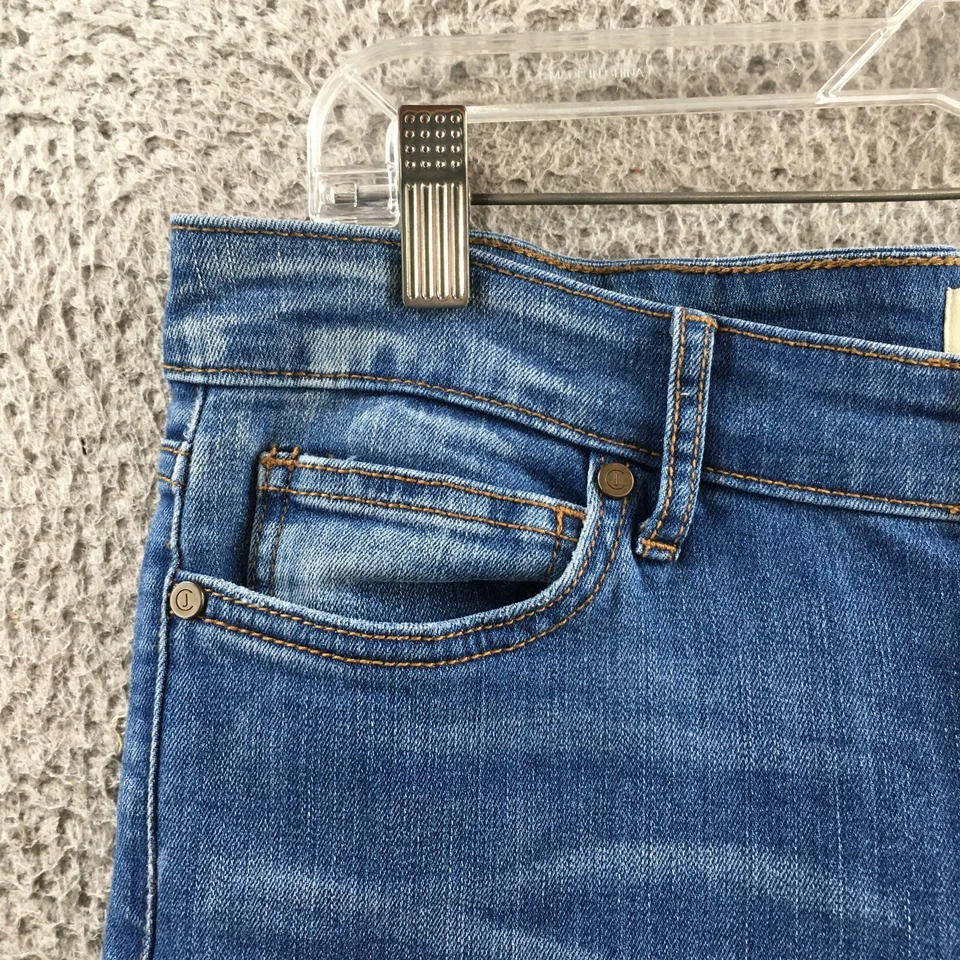 Pantalones de mezclilla ajustados CJ by Cookie Johnson para mujer 28 azul mezcla de algodón tiro medio cremallera Foto 3 de 4