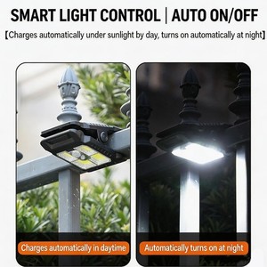 1Pcs Solar Clip Lights, Motion Sensor, Waterproof, 3 Modes LED for Garden Garage