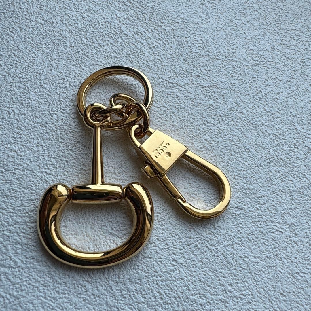 GUCCI Keyring Keychain Bag Charm Gold Horsebit Vintage 02621i thumbnail 23