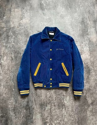 Saint Laurent 17FW Blue Corduroy Varsity Jacket