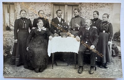 orig. Foto AK Soldat WK1 Trostberg Alz Traunstein Familie um 1914
