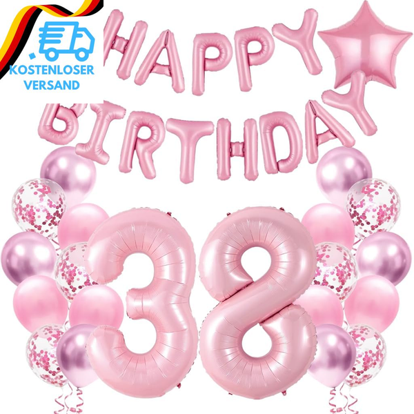 Geburtstagsdeko 38 Jahre Frauen, Luftballons 38. Geburtstag Dekoration Frau, Fol-image