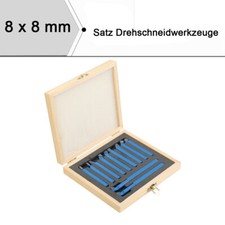 Drehstahl Satz 11-teilig Hartmetall Drehmei&szlig;el Satz Mit Holzkoffer 8 x 8 mm