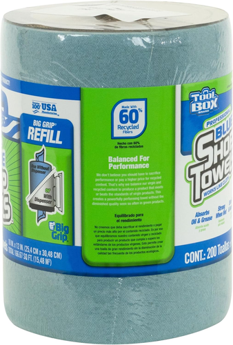 SELLARS Blue Shop Towels - 60 Count Roll, Heavy-Duty Absorbent Disposable Wipers - View #5