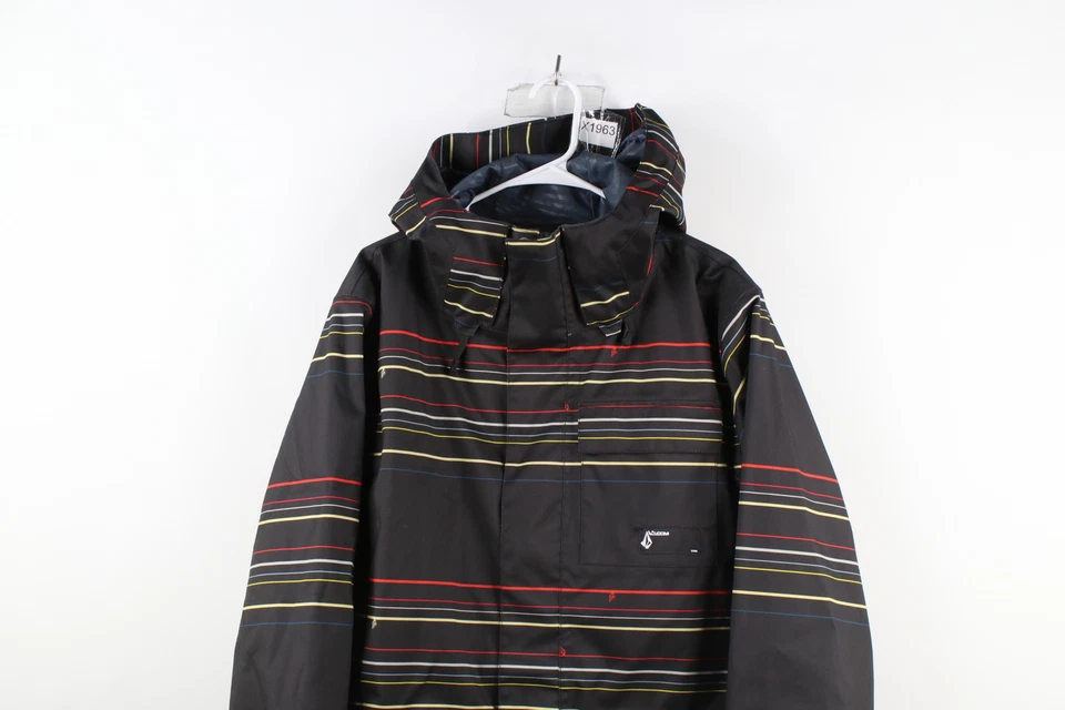 Volcom Mens Medium Rainbow Striped Nimbus 10,000mm Tactic Snowboard Jacket Parka - Image 2 of 4