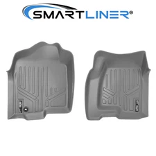 SMARTLINER Custom Fit Floor Mats 1st Row Set Gray 1999-2007 GMC Chevy Truck SUV