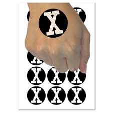 Letter X Uppercase Cute Typewriter Font Temporary Tattoo Water Resistant Set